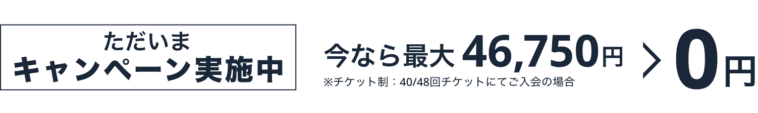 ただいまキャンペーン実施中 今なら最大46,750円 > 0円